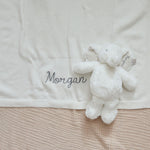 Personalised Ivory Shawl and Elephant Gift Set