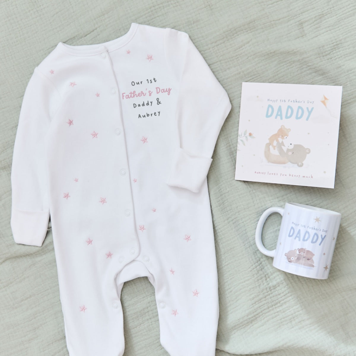 Personalised Father's Day Sleepsuit and Mug Gift Set