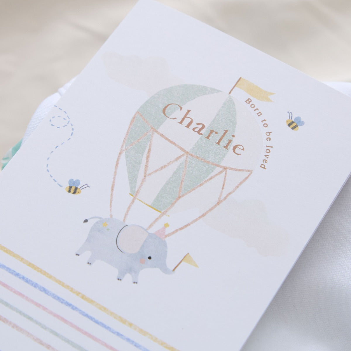 Personalised Hot Air Balloon New Baby Gift Set