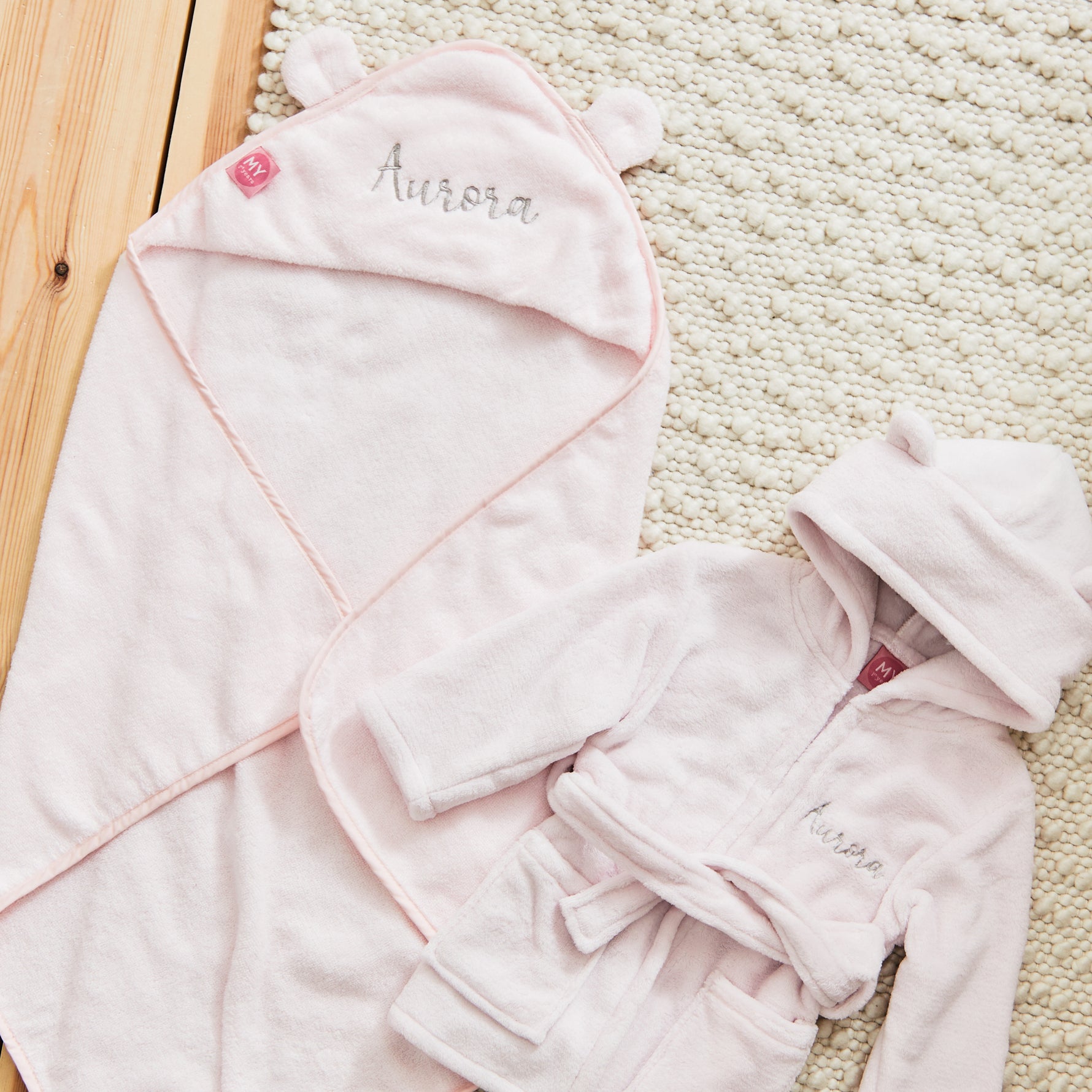 Personalised Light Pink Splash & Snuggle Gift Set