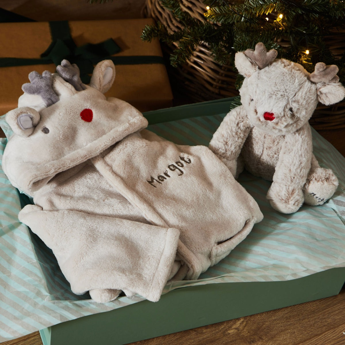 Personalised Reindeer Snuggle & Cuddle Gift Set 