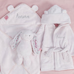 Personalised Light Pink Splash, Snuggle & Cuddle Gift Set