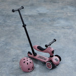 Personalised Scoot and Ride Highway Kick 1 Push & Go Scooter & Helmet Gift Set in Wildberry