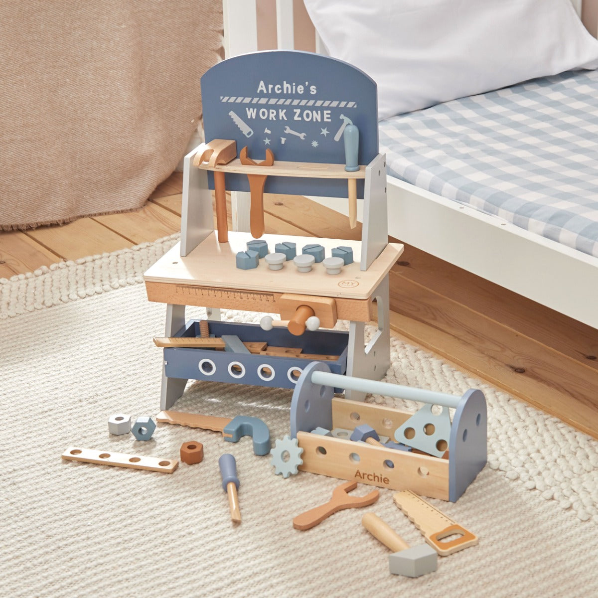 Personalised Tool Bench & Tool Box Gift Set