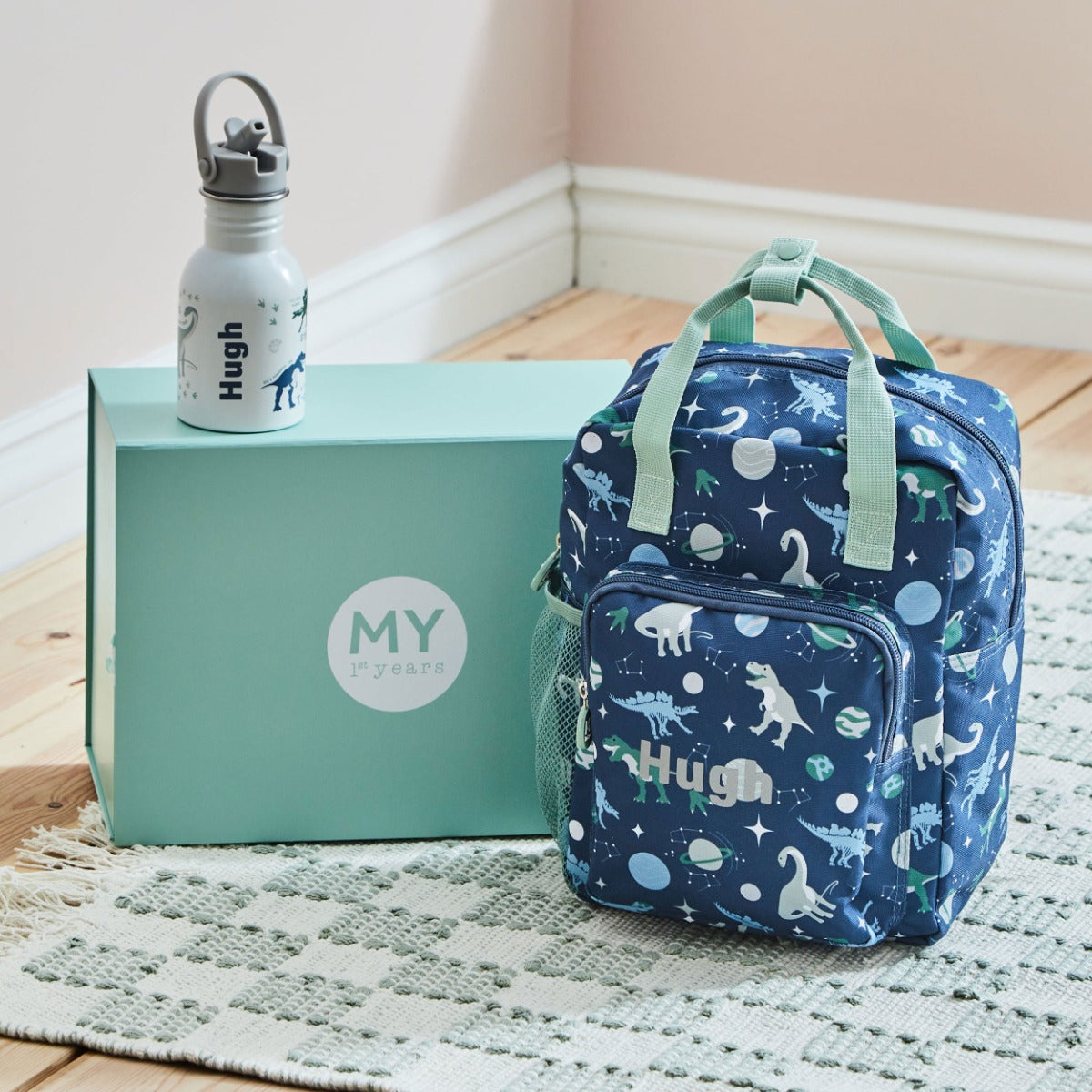 Personalised Natural History Museum™ Space Backpack & Water Bottle Gift Set