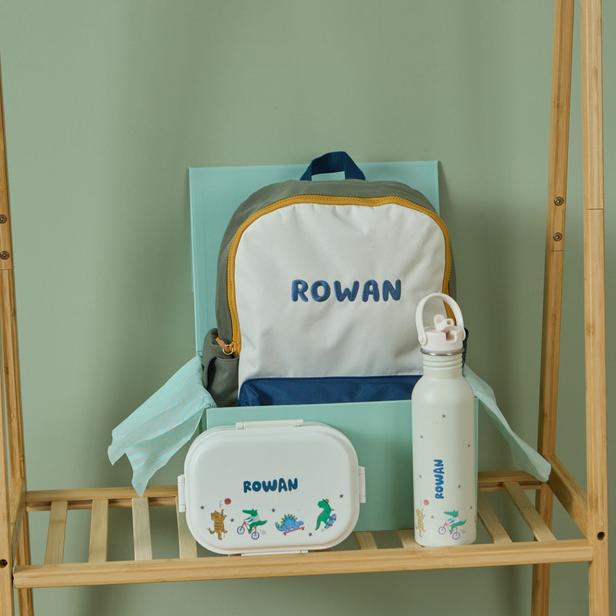 Personalised Busy Being Boys - Large Backpack, Bottle & Lunchbox Gift Set 