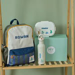 Personalised Busy Being Boys - Large Backpack, Bottle & Lunchbox Gift Set 