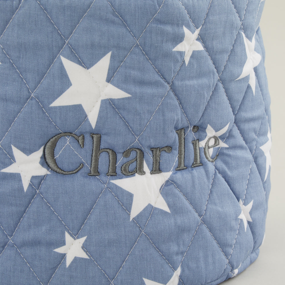 Mini Denim Blue Star Storage Bag Personalisation