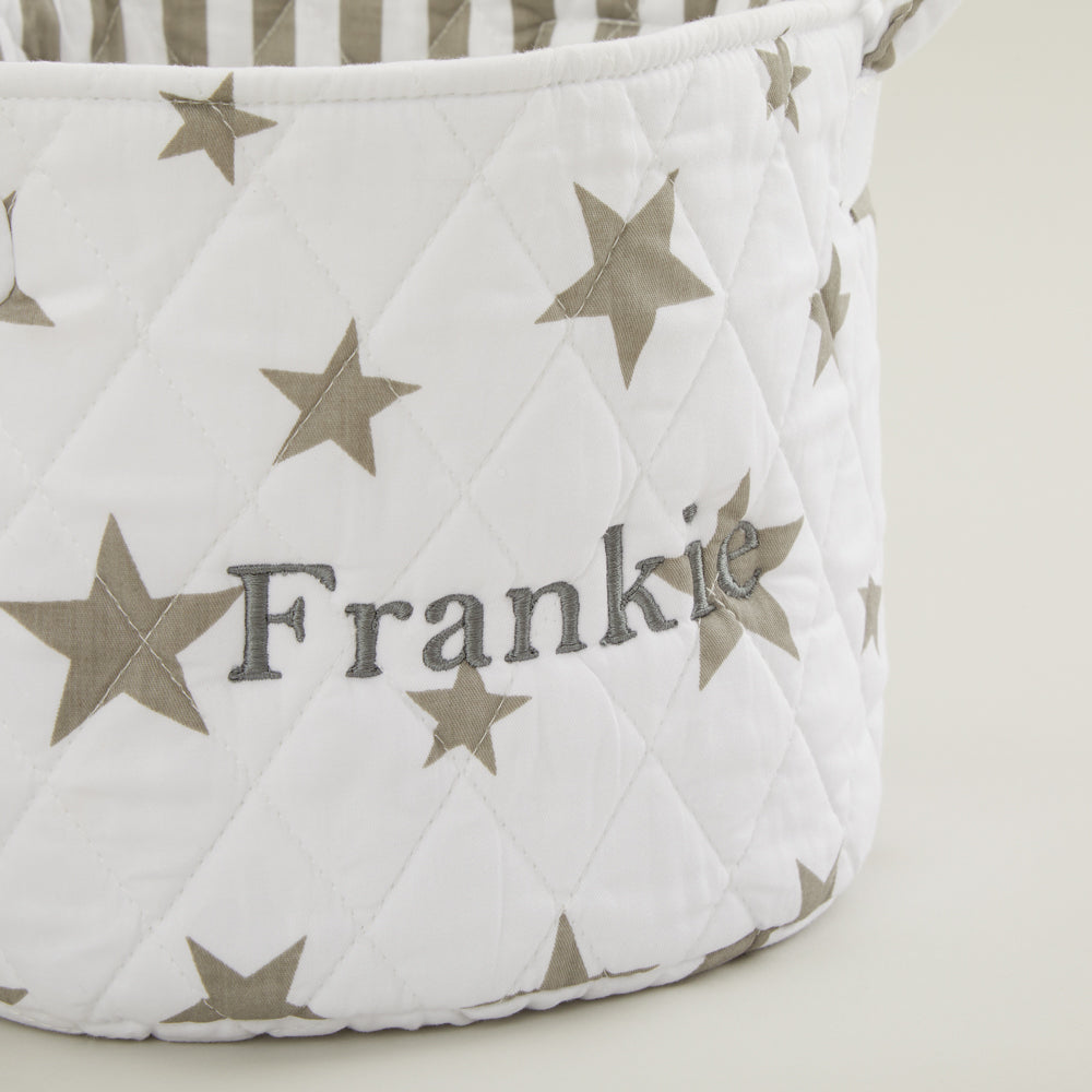 Mini White Star Storage Bag Personalisation
