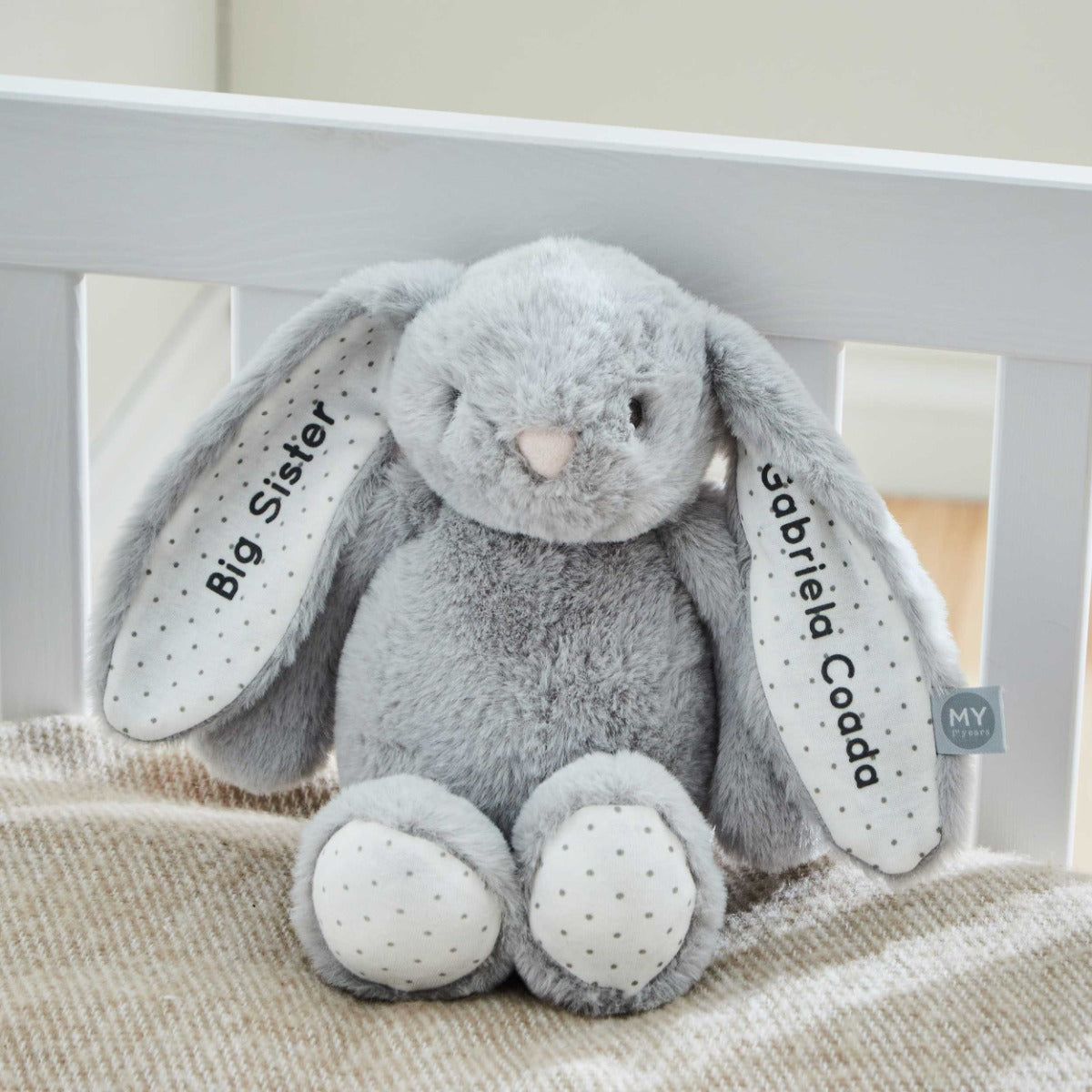 Personalised Grey Bunny Soft Toy