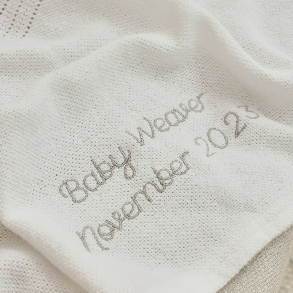Personalised Ivory Cellular Baby Blanket