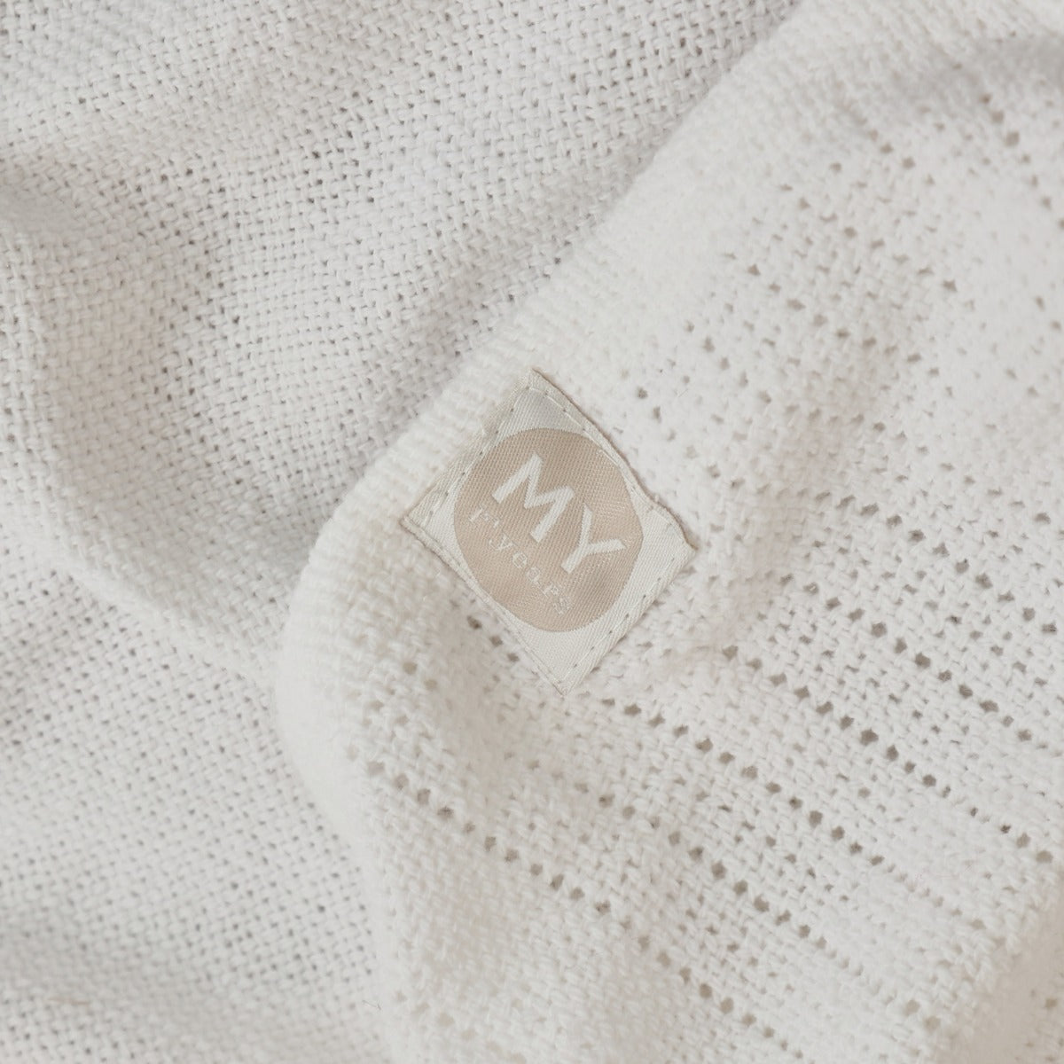 Personalised Ivory Cellular Baby Blanket