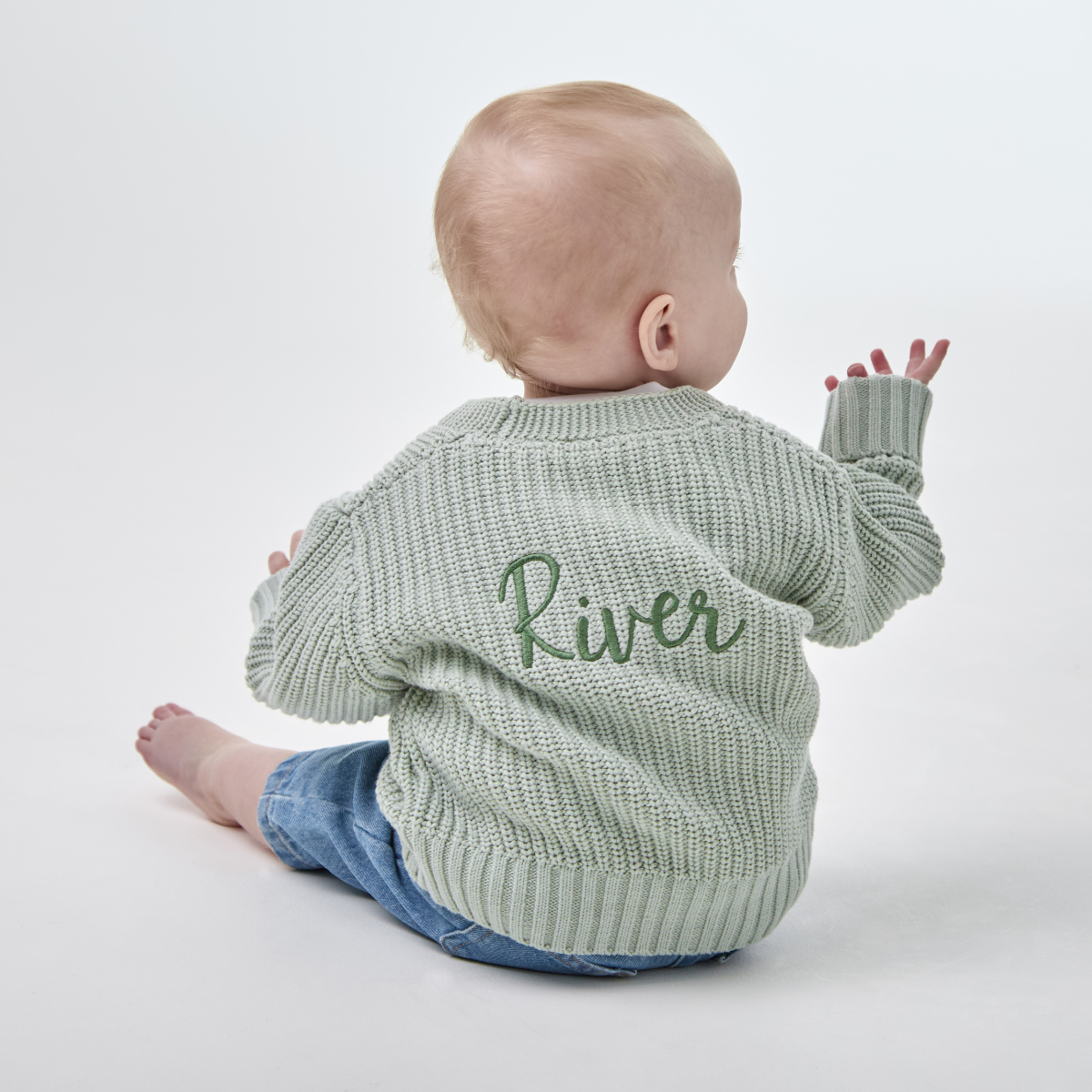 Personalised Sage Name Cardigan