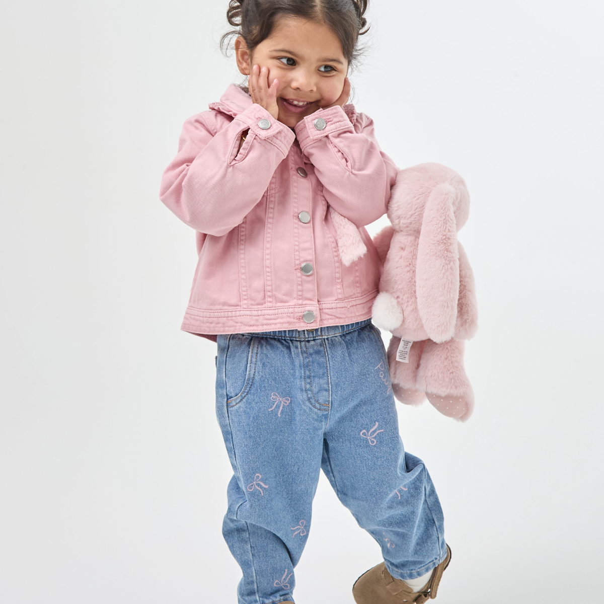 Personalised Pink Frill Denim Jacket