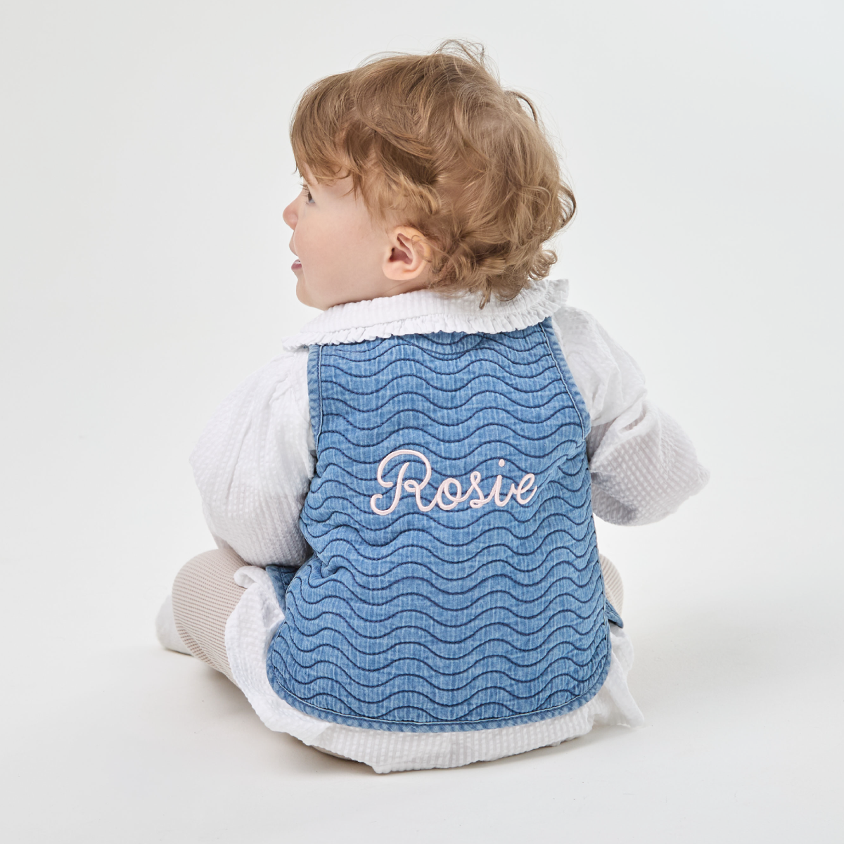Personalised Back Name Denim Gilet