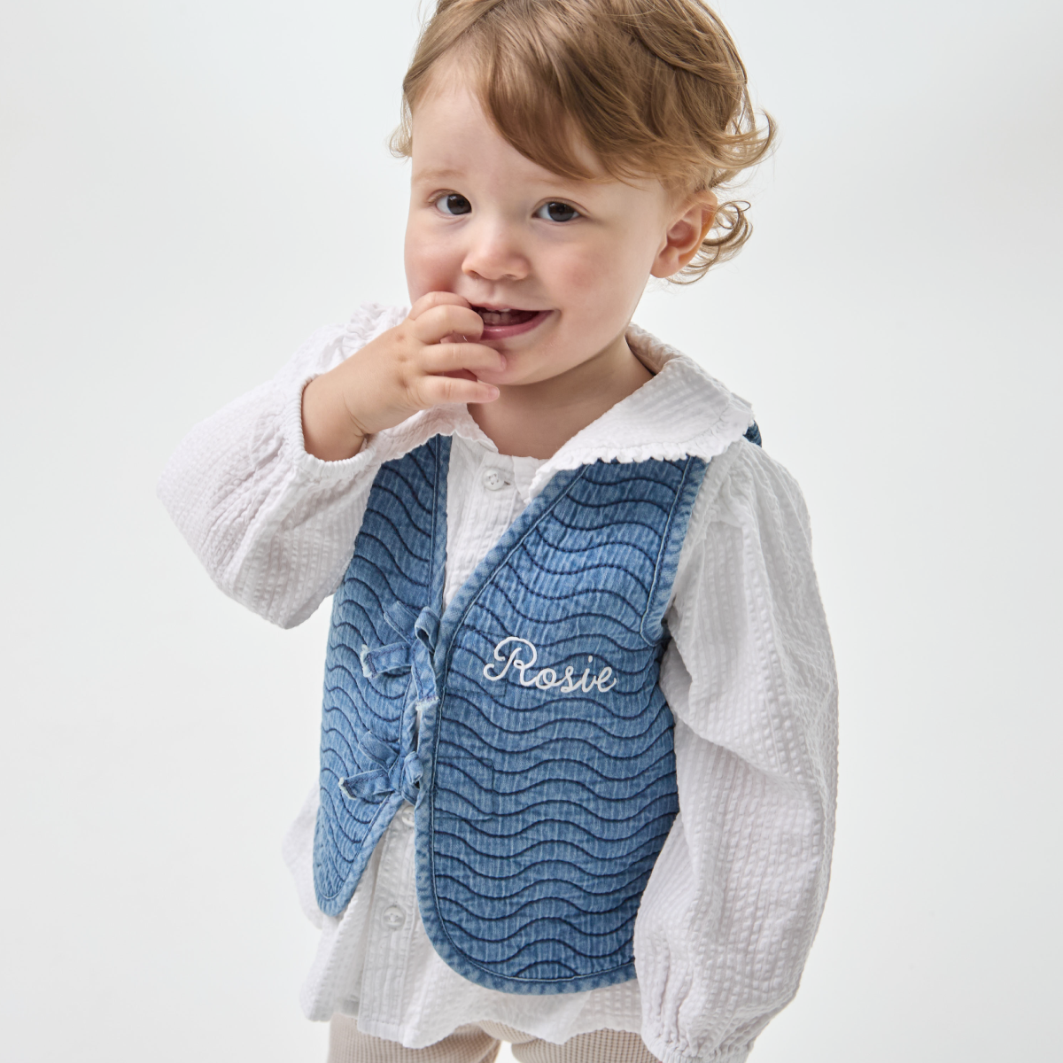 Personalised Front Name Denim Gilet