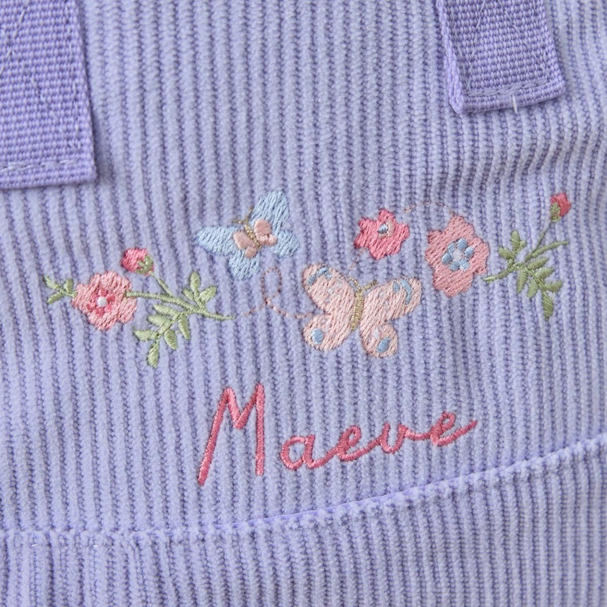 Personalised Garden Secrets Embroidered Lilac Cord Mini Grab Backpack