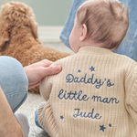 Personalised Daddy’s Little Man Oatmeal Cardigan